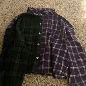 shein cropped flannel shirt